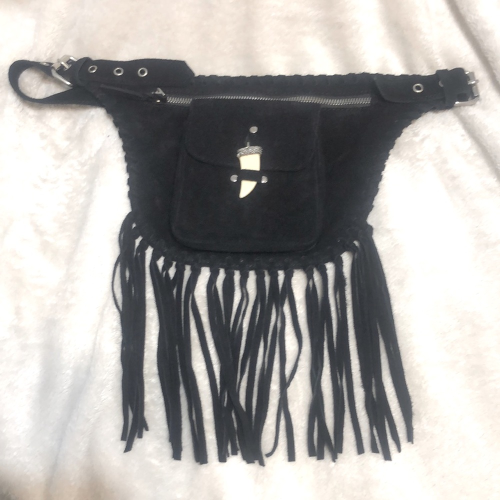 Raj genuine leather fringe Fanny pack!